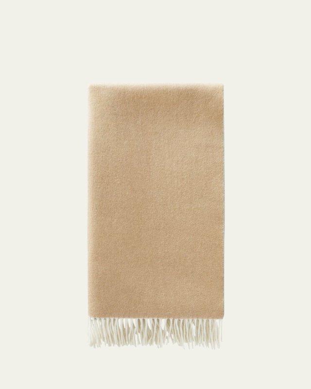 Cashmere Sciarpa Two-Tone Fringe-Trim Scarf
